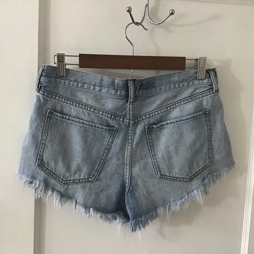 We the Free 100% Cotton Jean raw hem shorts 27